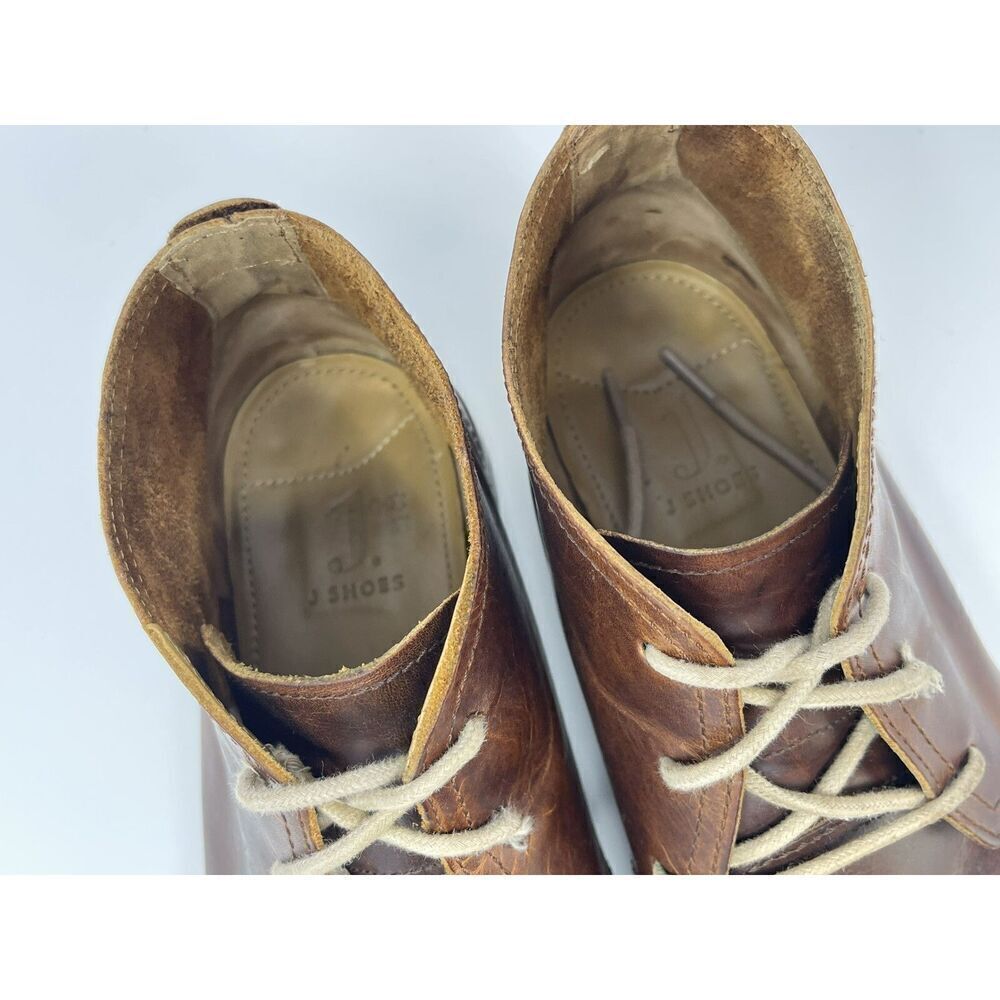 J. Shoes Monarch Brown Leather Lace-Up Plain Toe Shoes Chukka Boots Men's US 9.5 - Picture 5 of 16